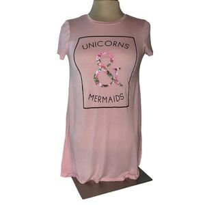 Grayson Social T-shirt short sleeves longer fit Unicorns & Mermaids Sz Large